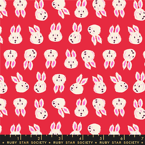 PREORDER Hello Alice Rushing Rabbit in Ruby RS2125 13 - Ruby Star Society Sold by the Half Yard